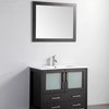 Vanity Art Vanity Set With Ceramic Top, 36", Espresso, Standard Mirror