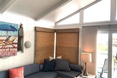 Wood Woven Shades with privacy lining for light control