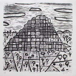 Hanging Rock - woodcut print - Fine Art Prints