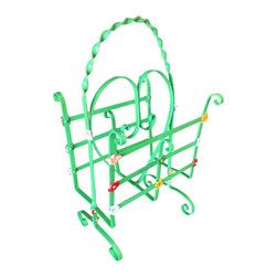 Wrought Iron Heart Floral Accent Magazine Stand - Books