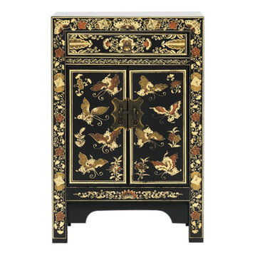 Oriental Decorated Cabinet, Black, Small