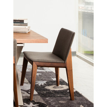 21 Inch Dining Chair Grey (Set Of 2) Grey Mid-Century Modern