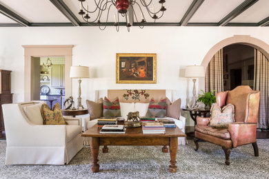 Example of a mountain style living room design in Other