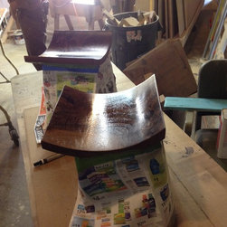 Wave Front Walnut Vanity - Bathroom Vanities And Sink Consoles