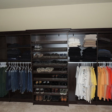 Walk In Closet with Island and Custom mirror unit