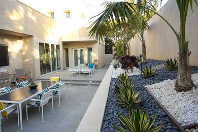 Inspiration for a large modern backyard full sun xeriscape in Orange County.