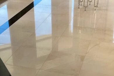 Before and After Crema Marfi Marble: After Diamond Refinishing