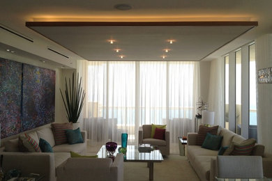 Trendy living room photo in Miami