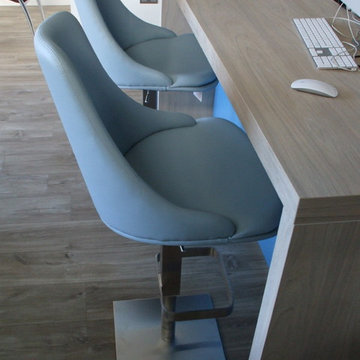 Glamour SC Adjustable Bar Stools in Light Blue Eco Leather Ref MG67