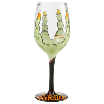 "Drink Up Witches" Wine Glass by Lolita