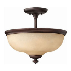 Victorian Bronze Finish Hinkley Thistledown 3 Light Semi Flush Mount - Lighting