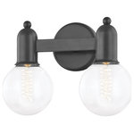 Mitzi by Hudson Valley Lighting - Bryce 2-Light Bath Bracket, Old Bronze - Bryce gives the old-world form of a bell jar a contemporary update in metal. Woven cords, sphere pins, and globe-shaped Bulbs (Not Included) give her a playful vibe.