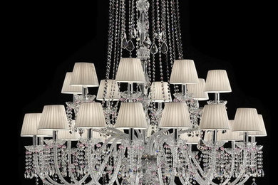 Stunning Classic Crystal Chandelier with Mascarpone Colour Lamps