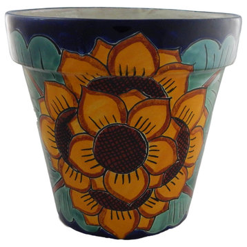 Mexican Ceramic Flower Pot Planter Folk Art Pottery Handmade Talavera 04