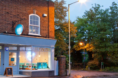 Design ideas for a modern home bar in London.