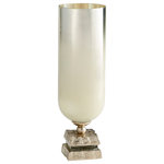 Cyan - Cyan Small Isadora Vase 09772, Nickel and Snow White Glass - This Small Isadora Vase from Cyan has a finish of Nickel and Snow White Glass and fits in well with any Transitional style decor.