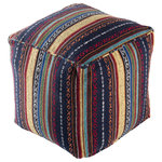Livabliss - Maya MYPF-004 18"x18"x18" Pouf - The Maya Collection feautures compelling global inspired designs brimming with elegance and grace! The perfect addition for any home, these pieces will add eclectic charm to any room! The meticulously woven construction of these pieces boasts durability and will provide natural charm into your decor space. Made with Cotton, Polyester, Polybeads, Cotton in India. Spot clean only, Manufacturers 30 Day Limited Warranty.