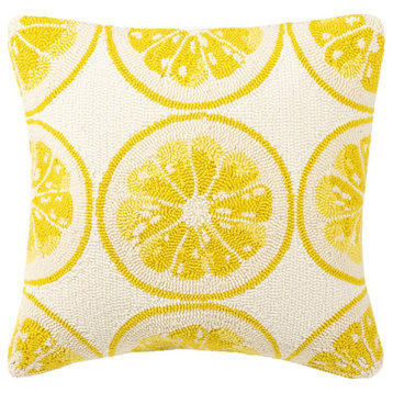Lemon Squeeze Pillow, Yellow/White