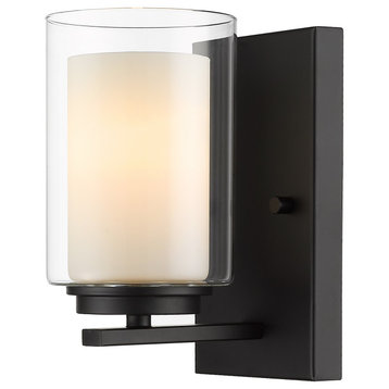 Z-Lite 426-1S-MB Willow 1 Light Wall Sconce in Matte Black