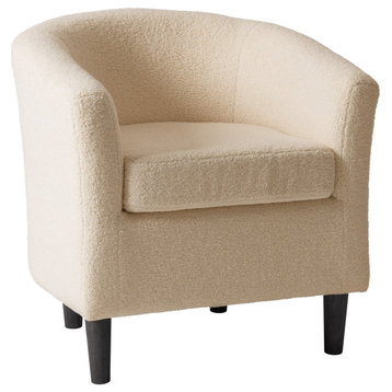 Sasha Boucle Barrel Chair, Cream