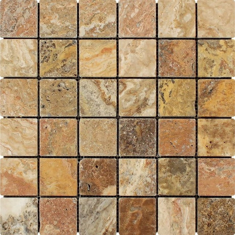 Scabos Mosaic, 2x2, Tumbled Mosaic Tiles, 10 Sqft