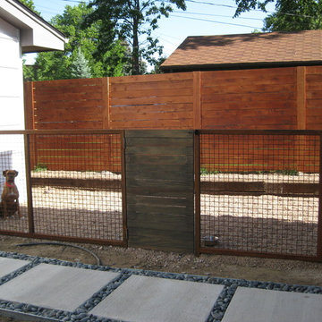 Custom Modern Dog Run Fence