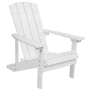 Flash Furniture Charlestown All-Weather Resin Adirondack Chair in White