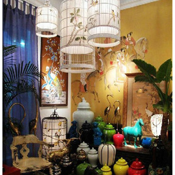 Hand painted wallpaper showroom