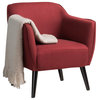 Upholstered Arm Club Chair in Deep Red
