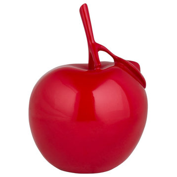 Finesse Decor, Resin Apple Sculpture, Chrome Style, Red