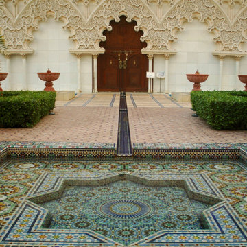 Handcrafted Morocco Zellige Tiles in Traditional Islamic Courtyard Design