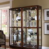 Curved Front 5 Shelf Curio Cabinet in Mahogany Brown by Pulaski Furniture