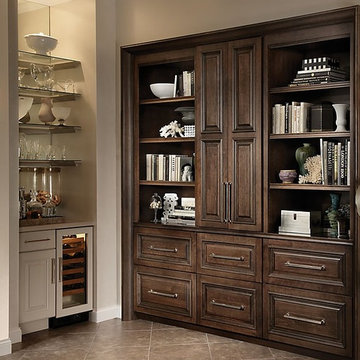 Yorktowne dark wood cabinets