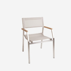 Wintons Teak salma sail ss stacking armchair - Outdoor Dining Chairs