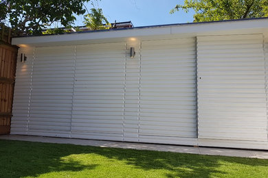 Modern garden shed and building in London.