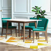 Adir Modern Solid Wood Table and Green Velvet Chair Dining Room & Kitchen Set