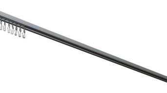 Trax Ceiling Mounted Track Shower Rod Fits 60" Tub or Shower, Brushed Aluminum