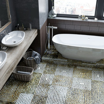 Rectangular Spiral Pattern-Geometric Mosaic I Mozaico