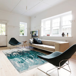 Ocean Rug in Green Waves - Rugs