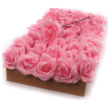 Exquisite Silk Rose Picks - Set of 50 - Romantic 8" Stems, Pink