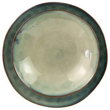 Set of Two Ceramic Dinner Plates and Bowls - Blue