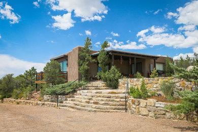 Inspiration for a southwestern exterior home remodel