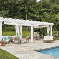Poolside Pergola with Tuscan Columns - Pergolas