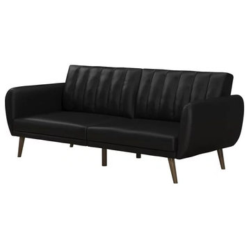 Multifunctional Futon, Retro Design With Channel Tufted Back