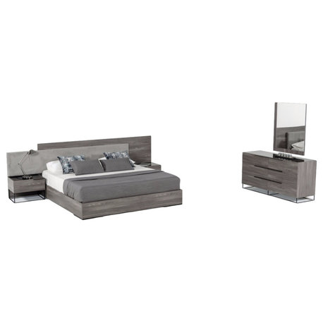 Nova Domus Enzo Italian Gray Walnut 5-Piece Bedroom Set, Queen