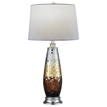 Dale Tiffany SAT17040 Coppula, 1 Light Table Lamp, Chrome
