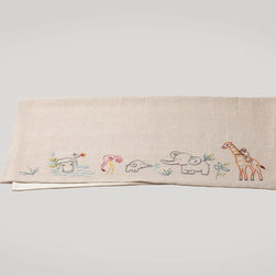 Critter Embroidered Linen Receiving Blanket - Products