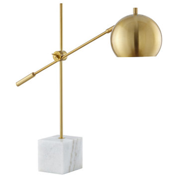 Inspired Home Harmonee Table Lamp, Marble Stone Base, Brass