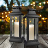 Serene Spaces Living Black Hampton Lantern, Available in 3 Sizes, Small