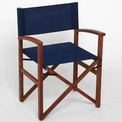 Dark Blue Fabric Outdoor Chair - Outdoor Lounge Chairs